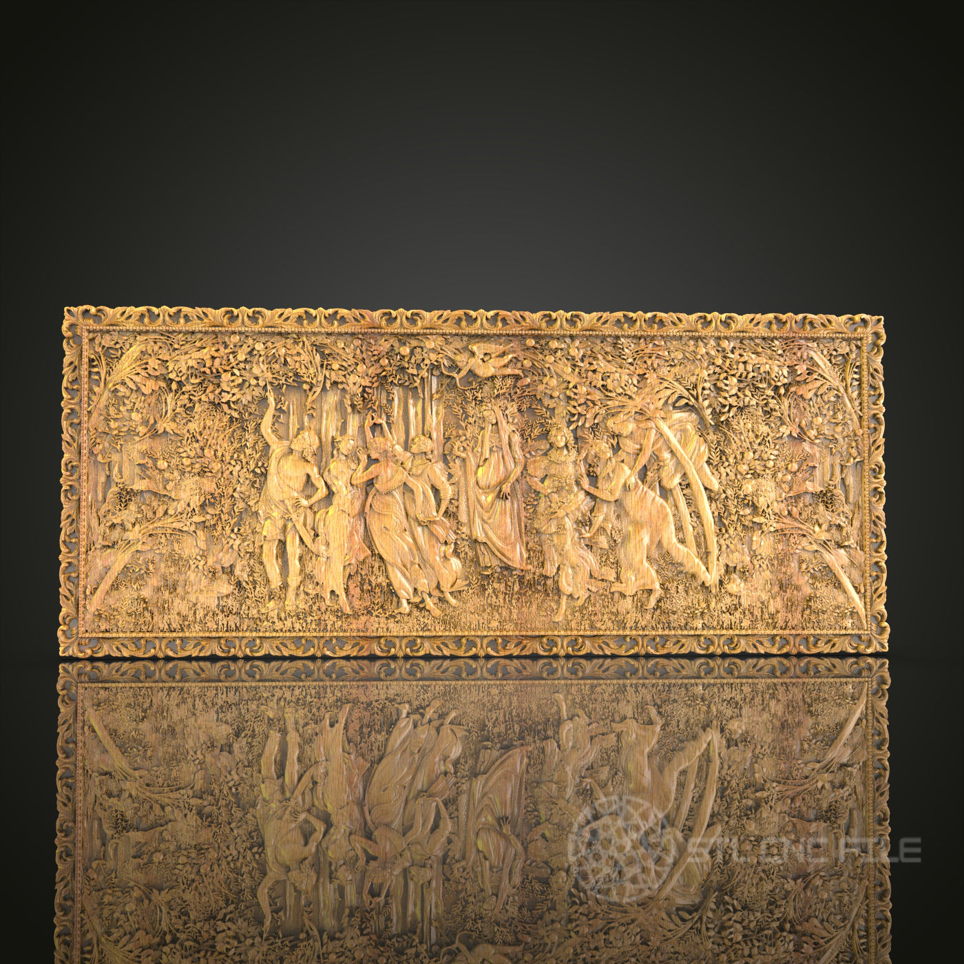 Ancient Greek Mythology 3D Relief STL File for CNC, Classical Pantheon Wood Wall Art