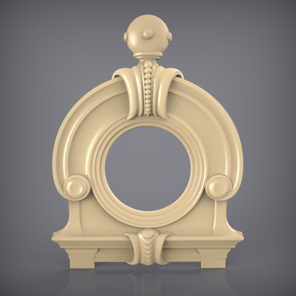 Neo-Classical Clock Frame STL Model - CNC Router Engraving Files for Elegant Timepiece, Artcam Aspire Art