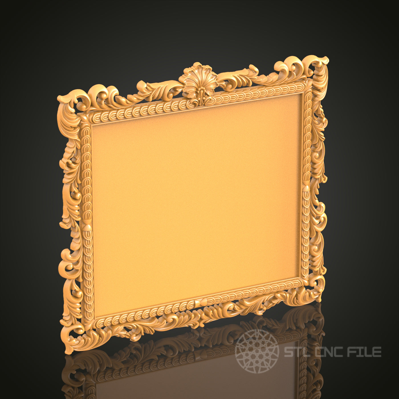 Baroque Ornate Frame 3D STL Model for CNC Router Engraver, Artcam, Aspire, Wood Decor, 3D Printer File