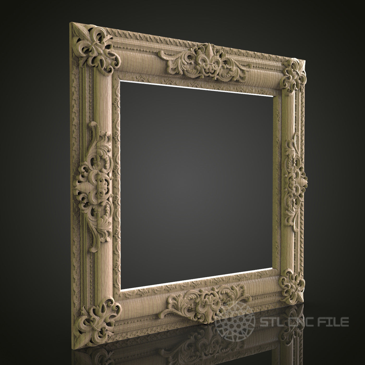 Victorian-Style Square Frame for CNC and 3D Printing - STL File