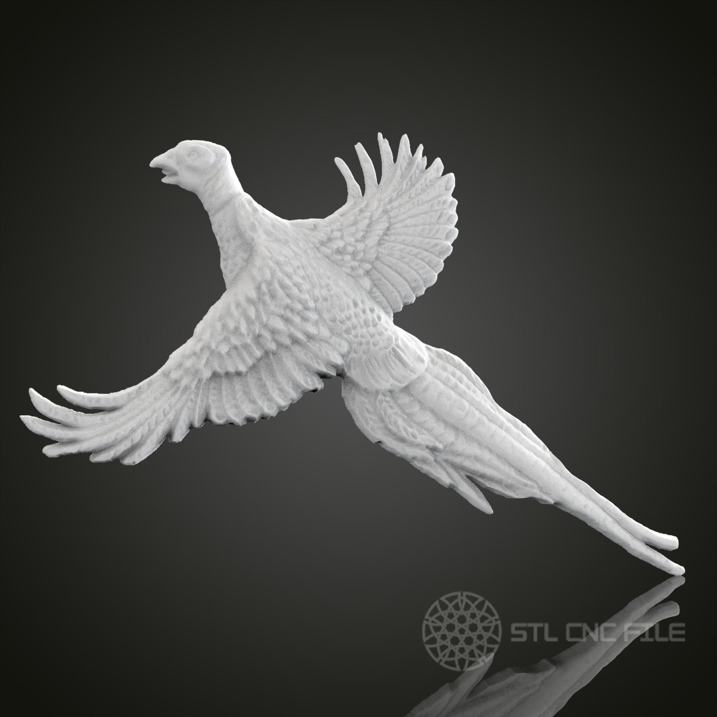 Majestic Bird STL Model - CNC Router Engraver Files, Artcam, Aspire, Wood Wall Art Decor, 3D Printer Compatible, CNC Files
