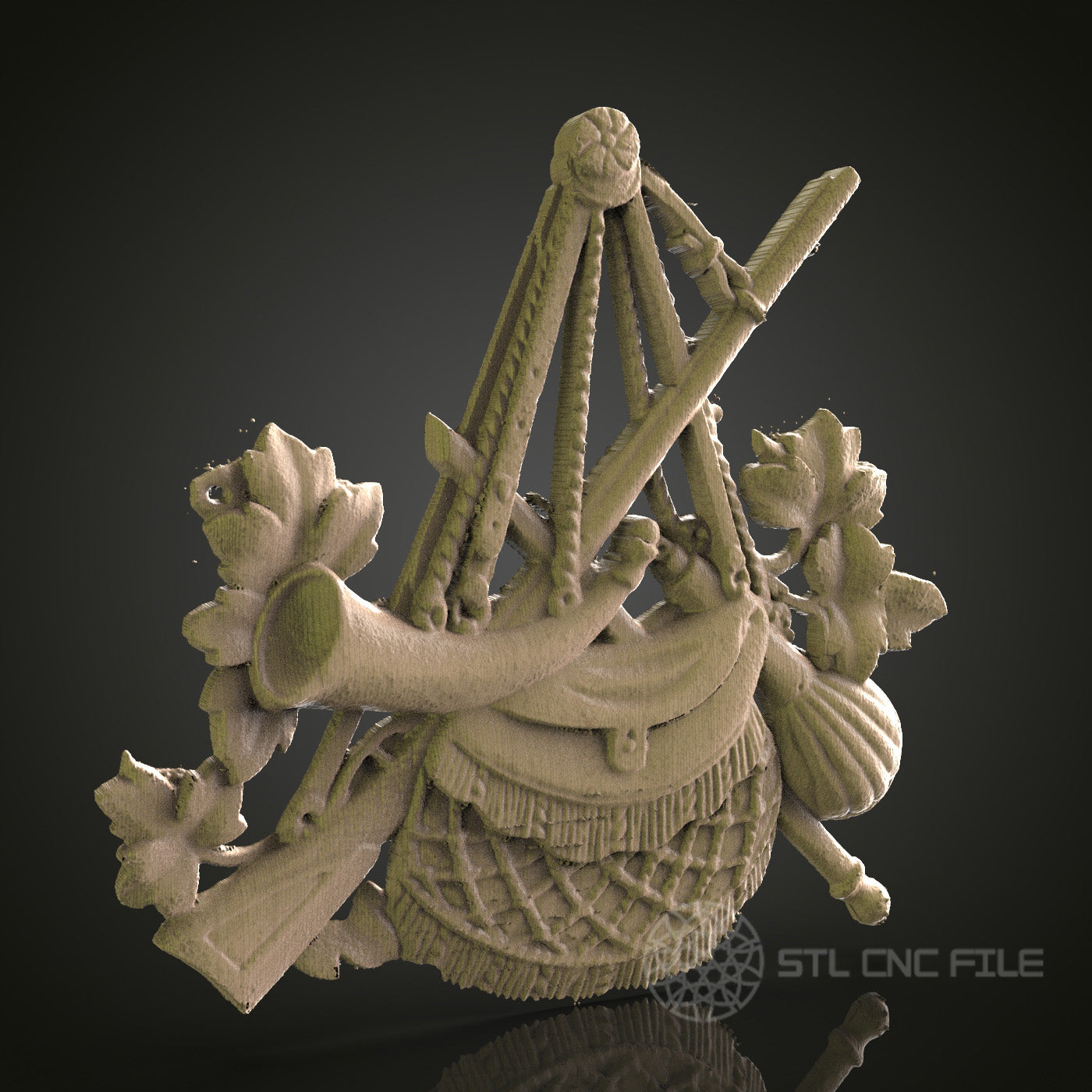 Hunting Themed Wall Plaque for CNC and 3D Printing - STL File