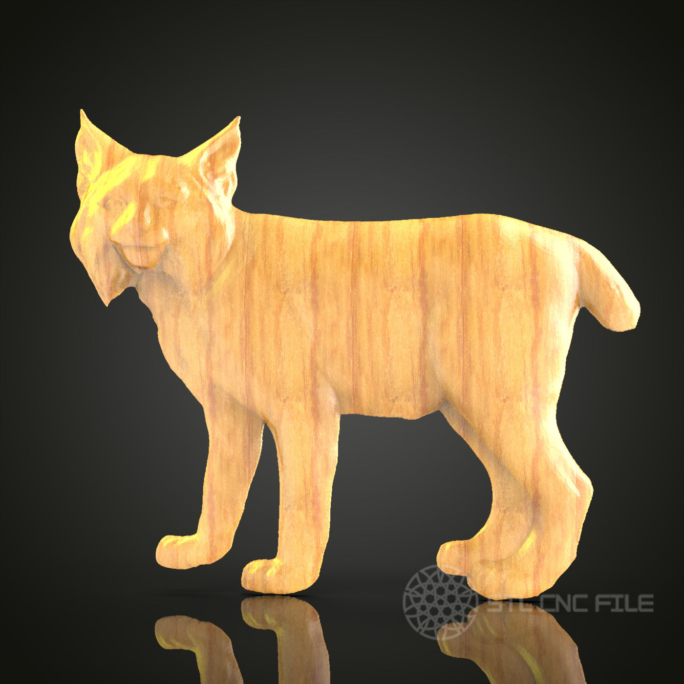 Majestic Lynx CNC Router STL Model - Artistic Wood Wall Decor