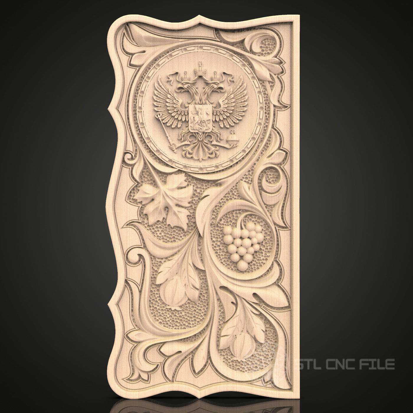 Heraldic Eagle Crest STL File for CNC - Noble Family Emblem 3D Wood Carving Design