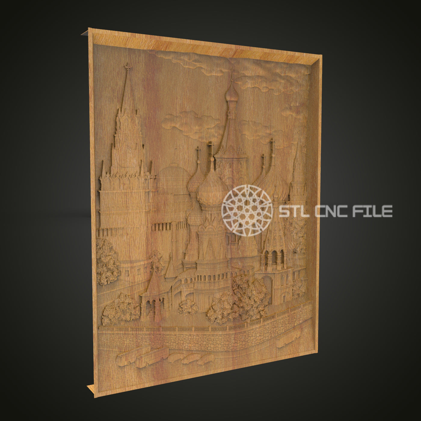 Steampunk Cityscape STL Model for CNC - Intricate Wood Carving of Iconic Landmarks