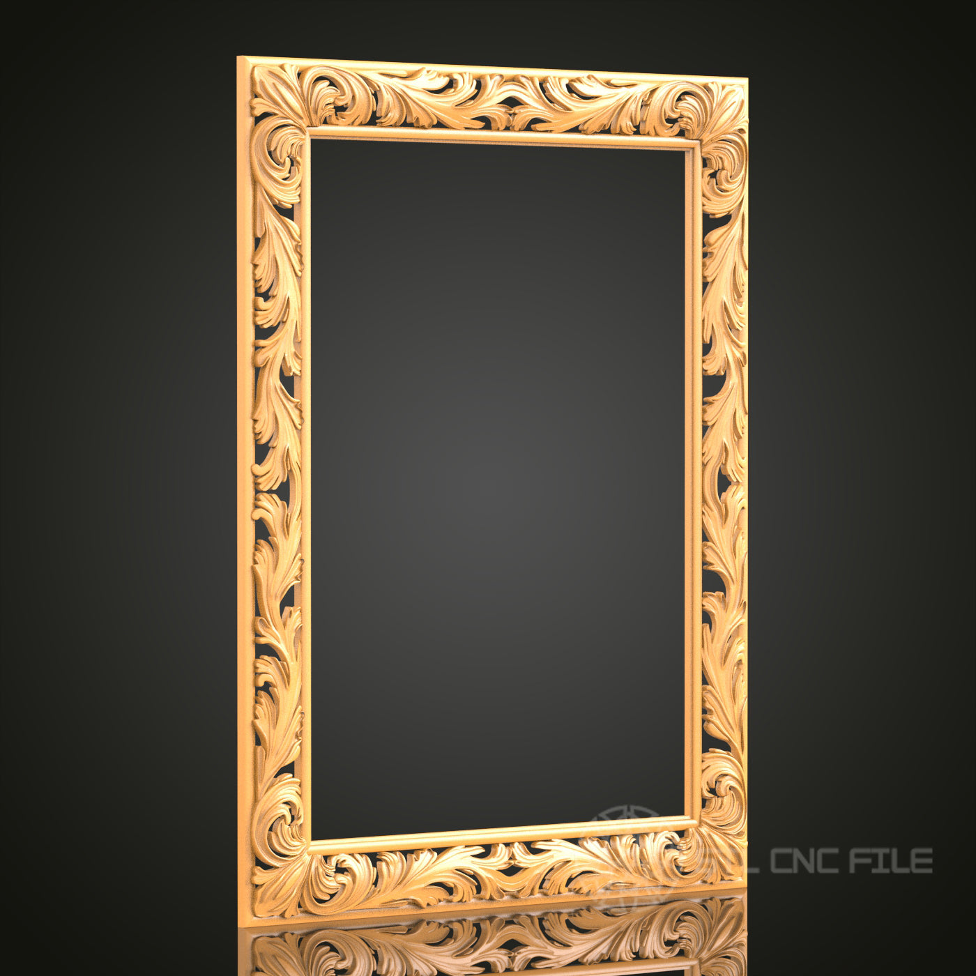 Baroque Style Rectangular Frame STL Model for CNC Router Engraver and 3D Printer - Wall Decor