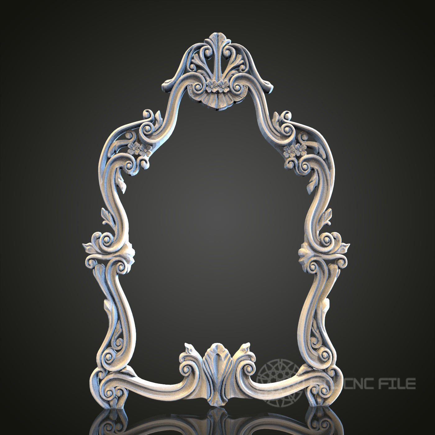 Vintage Ornate Frame STL Model for CNC Router Engraver, Artcam, Aspire, Wood Wall Decor, 3D Printer