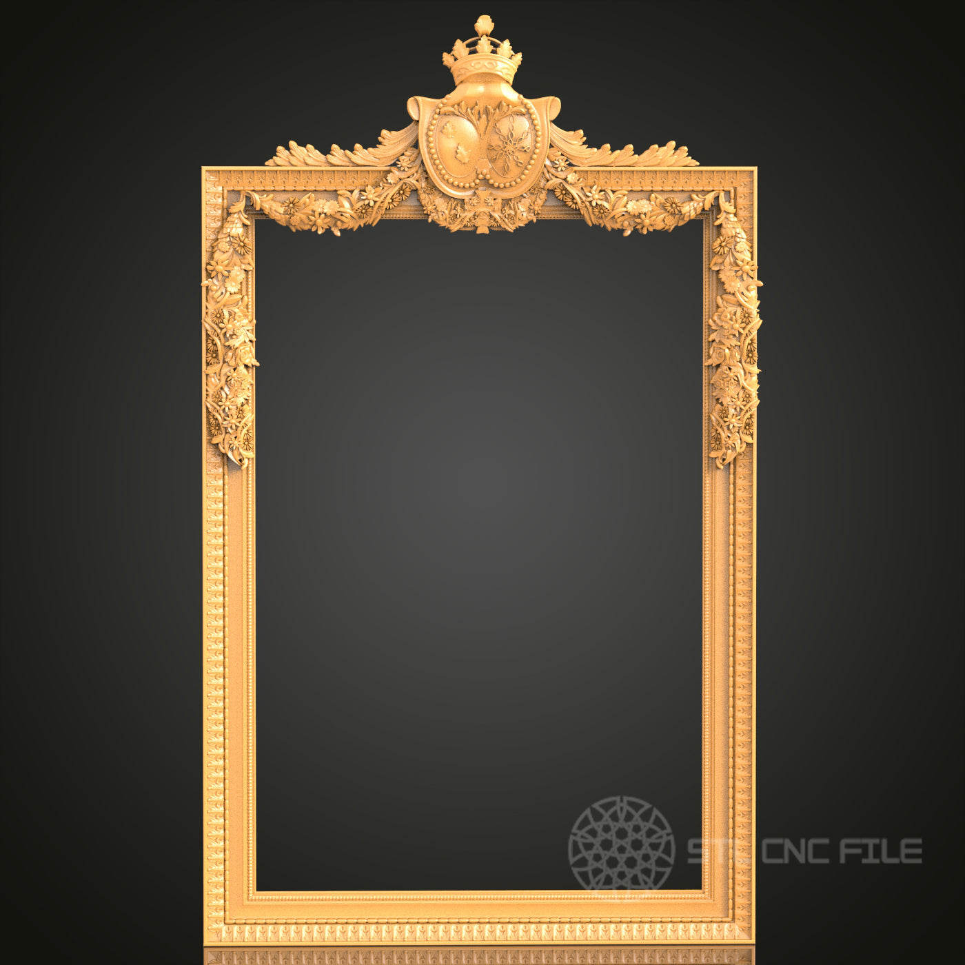 Royal Ornate Frame STL Model for CNC Router Engraver and 3D Printer - Wall Decor