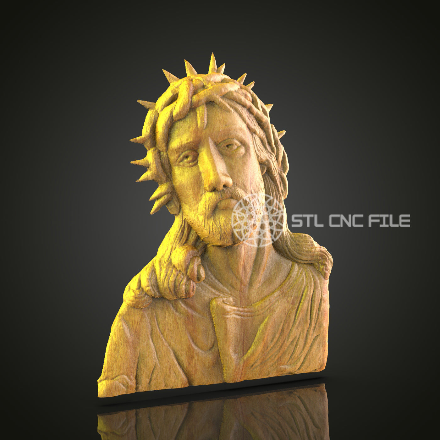 Jesus Christ CNC Engraved Sculpture - Spiritual Wood Carving, Religious Decor Art