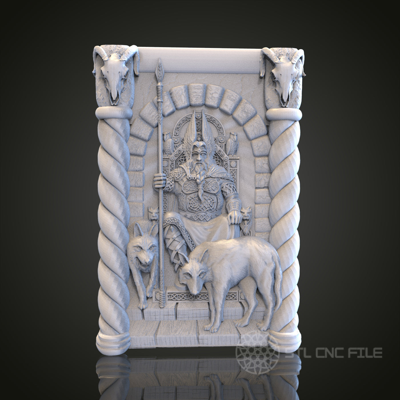 Viking Warrior Relief STL Model for CNC Router Engraver, Artcam, Aspire, Wood, Wall Decor