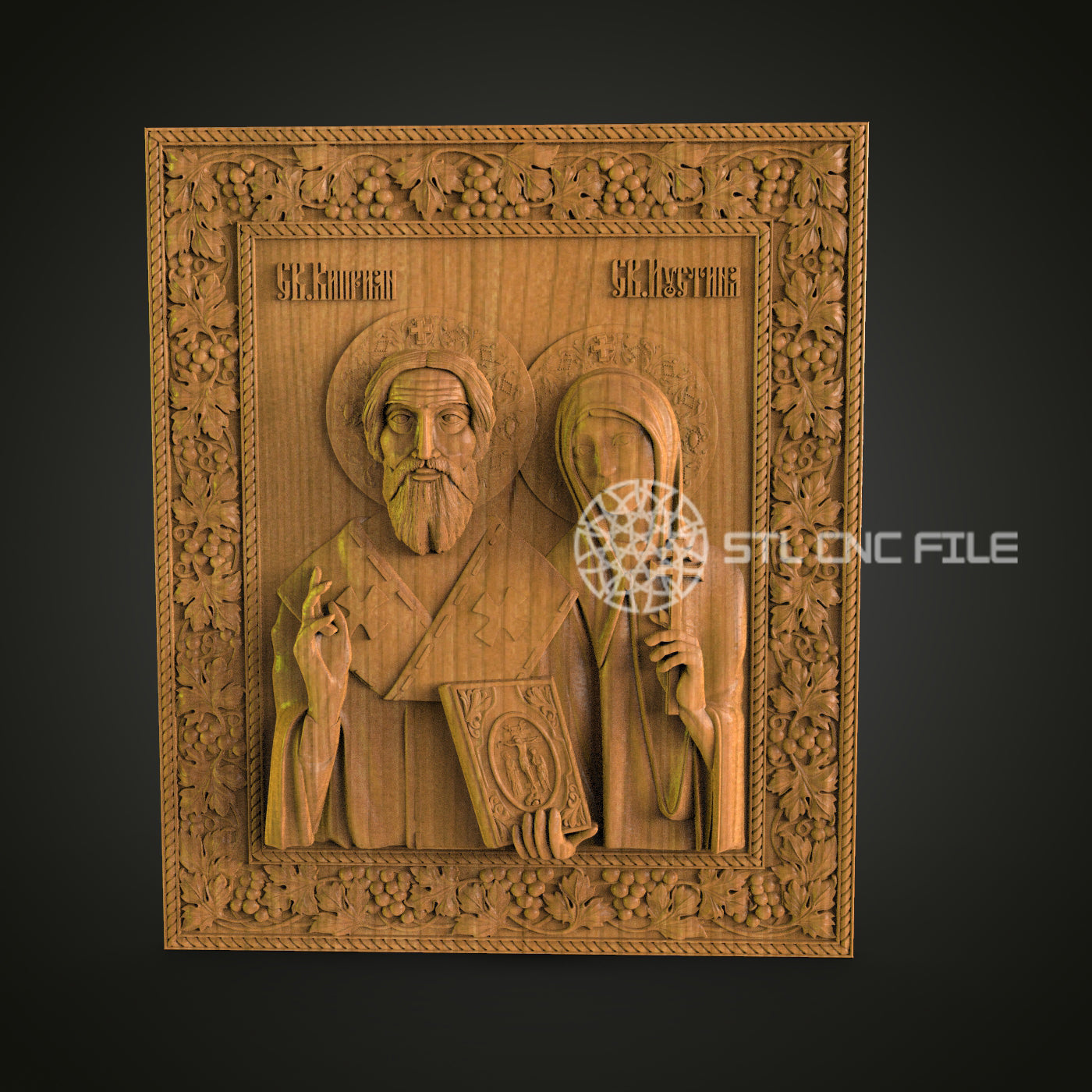 Saintly Duo CNC STL File - 3D Printable Religious Icons for Artcam, Aspire - Ornate Church Decor