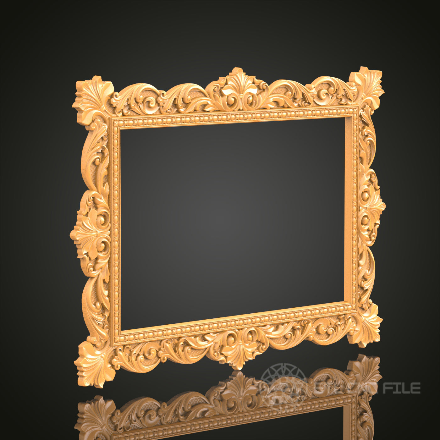 Elegant Ornate 3D Frame STL Model for CNC Router Engraver, Artcam, Aspire, Wood Art, Wall Decor