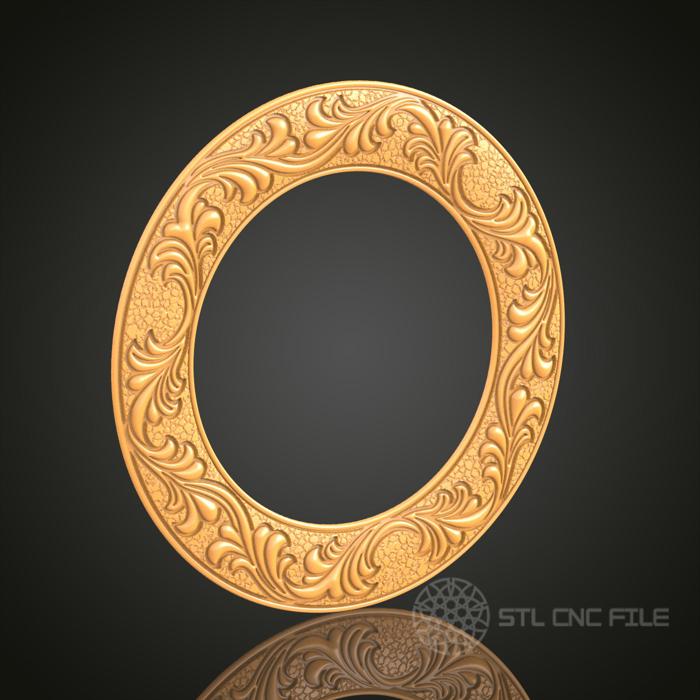 Ornate Round 3D Frame STL Model for CNC Router, Artcam Aspire CNC Files, Wood Art Decor
