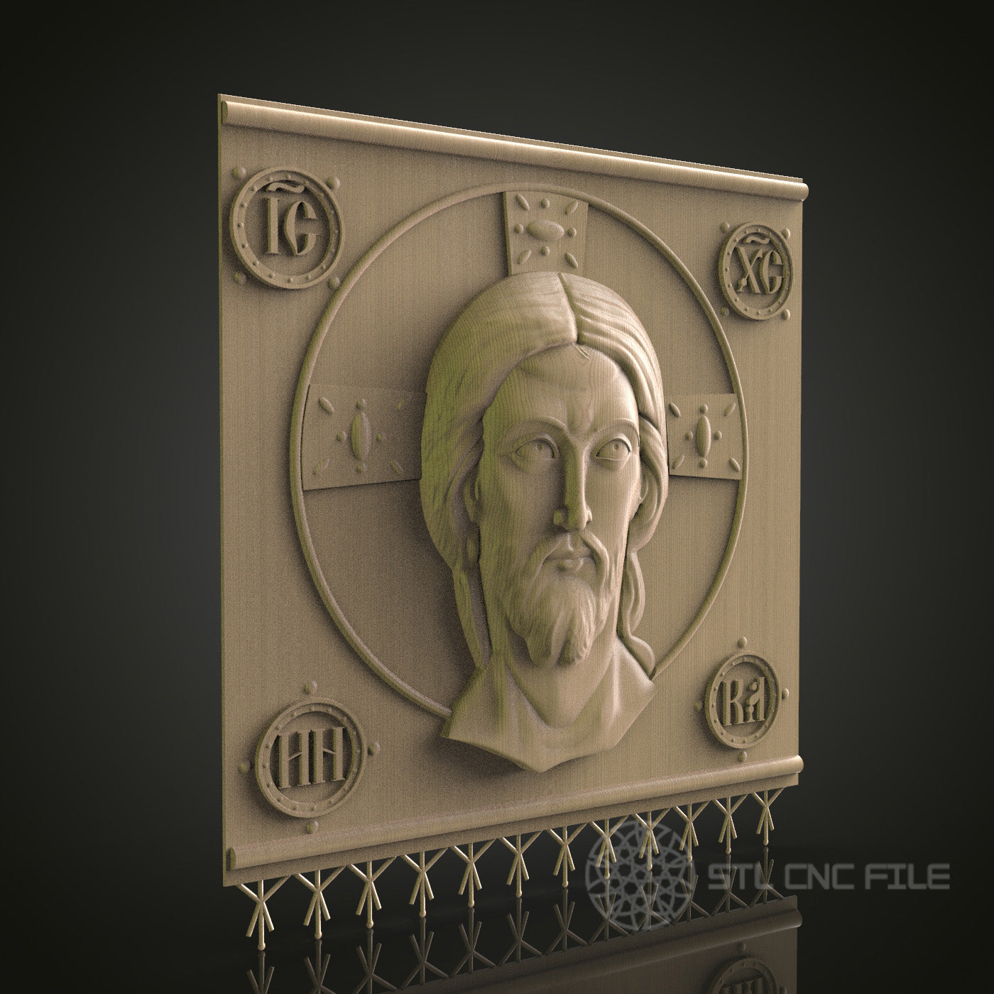 Religious Figure Relief Art STL Model for CNC Router Engraver - Wood Art Wall Decor - 3D Printer File for Artcam and Aspire