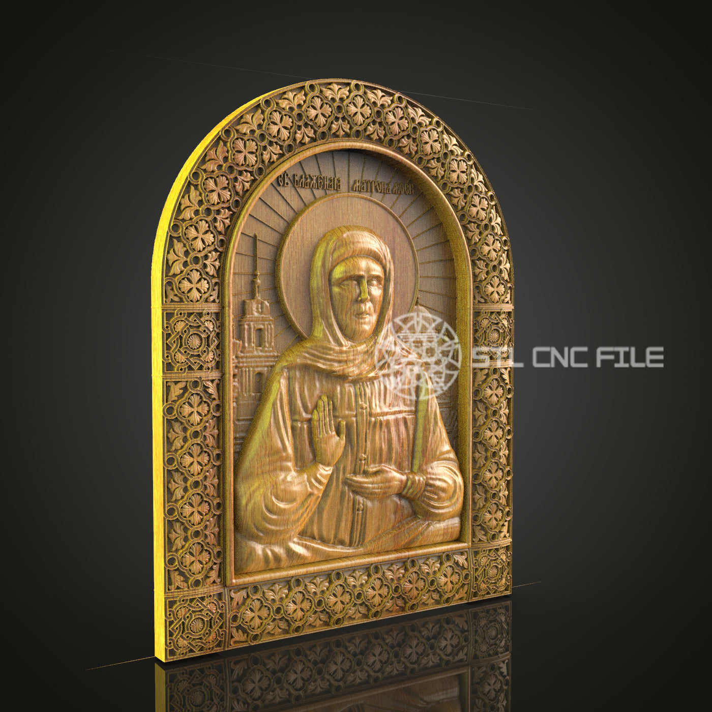 St. Catherine CNC Relief Model - Wood Wall Art File for CNC Routers and Engravers, Artcam, Aspire Compatible