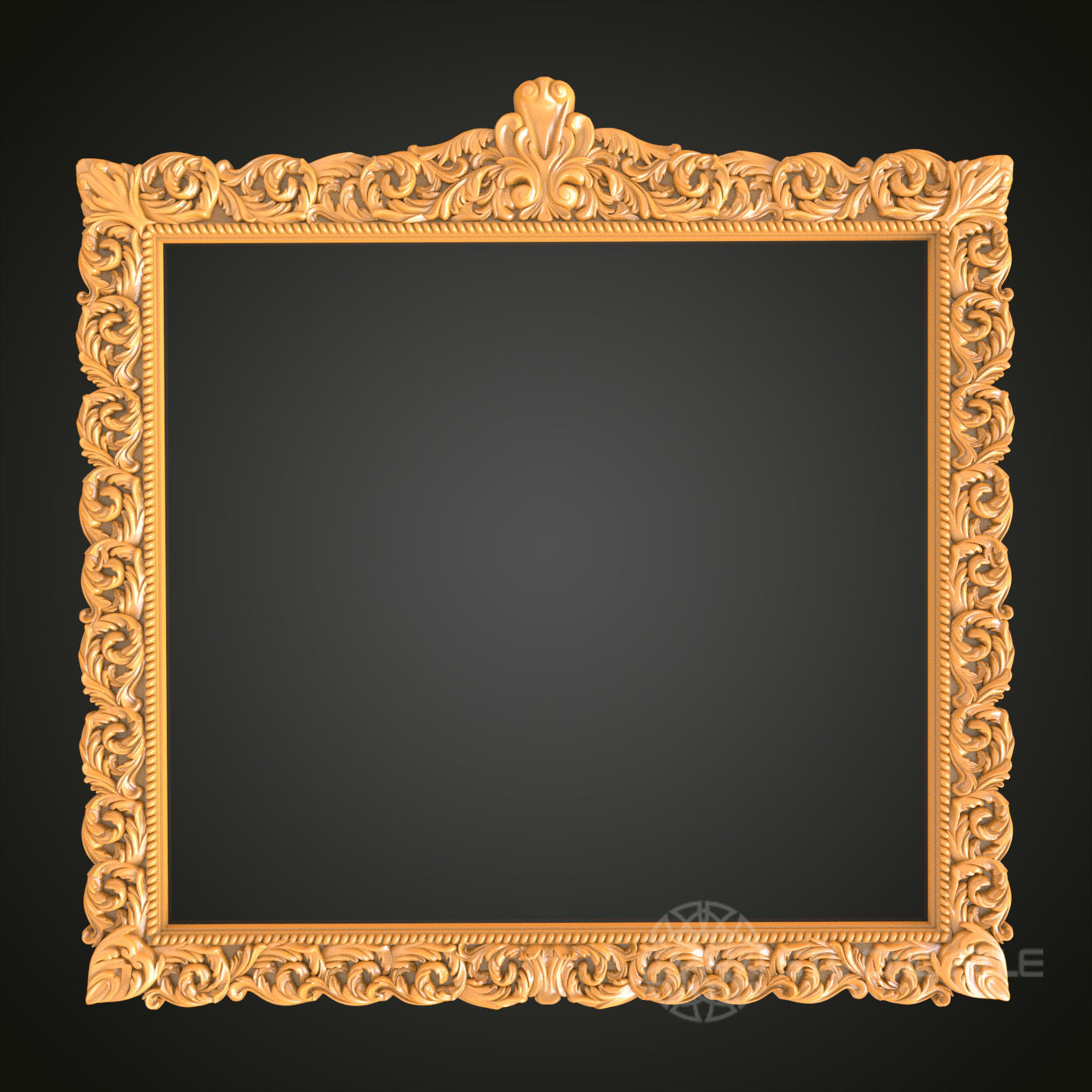 Ornate Gold Frame STL Model for CNC & 3D Printing - Classic Wall Art Decor