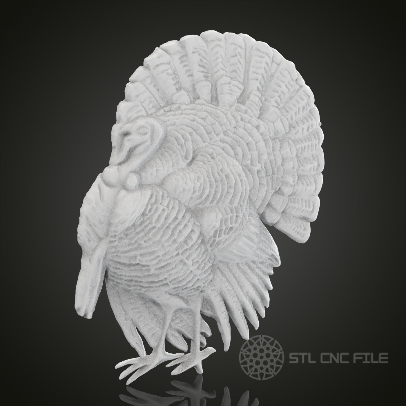 Turkey STL Model for CNC Router Engraver, Artcam, Aspire, CNC Files, Wood Art Wall Decor, 3D Printer