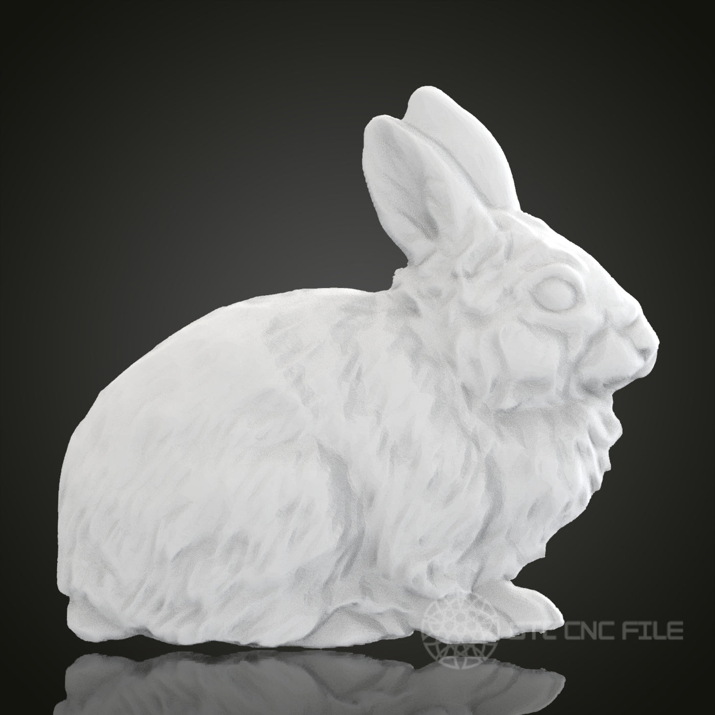 Adorable Bunny STL Model for CNC Router Engraver, Artcam, Aspire, 3D Printer - Wood, Wall Decor, Art