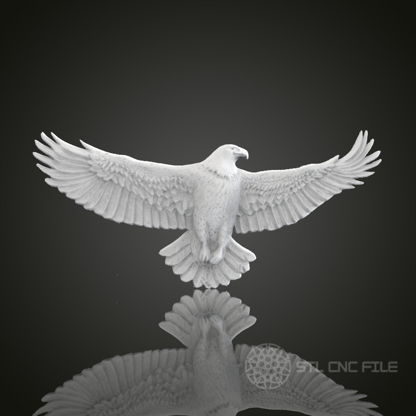 Soaring Eagle 3D STL Model for CNC Router Engraver, Artcam, Aspire, CNC Files, Wood Art Wall Decor, 3D Printer