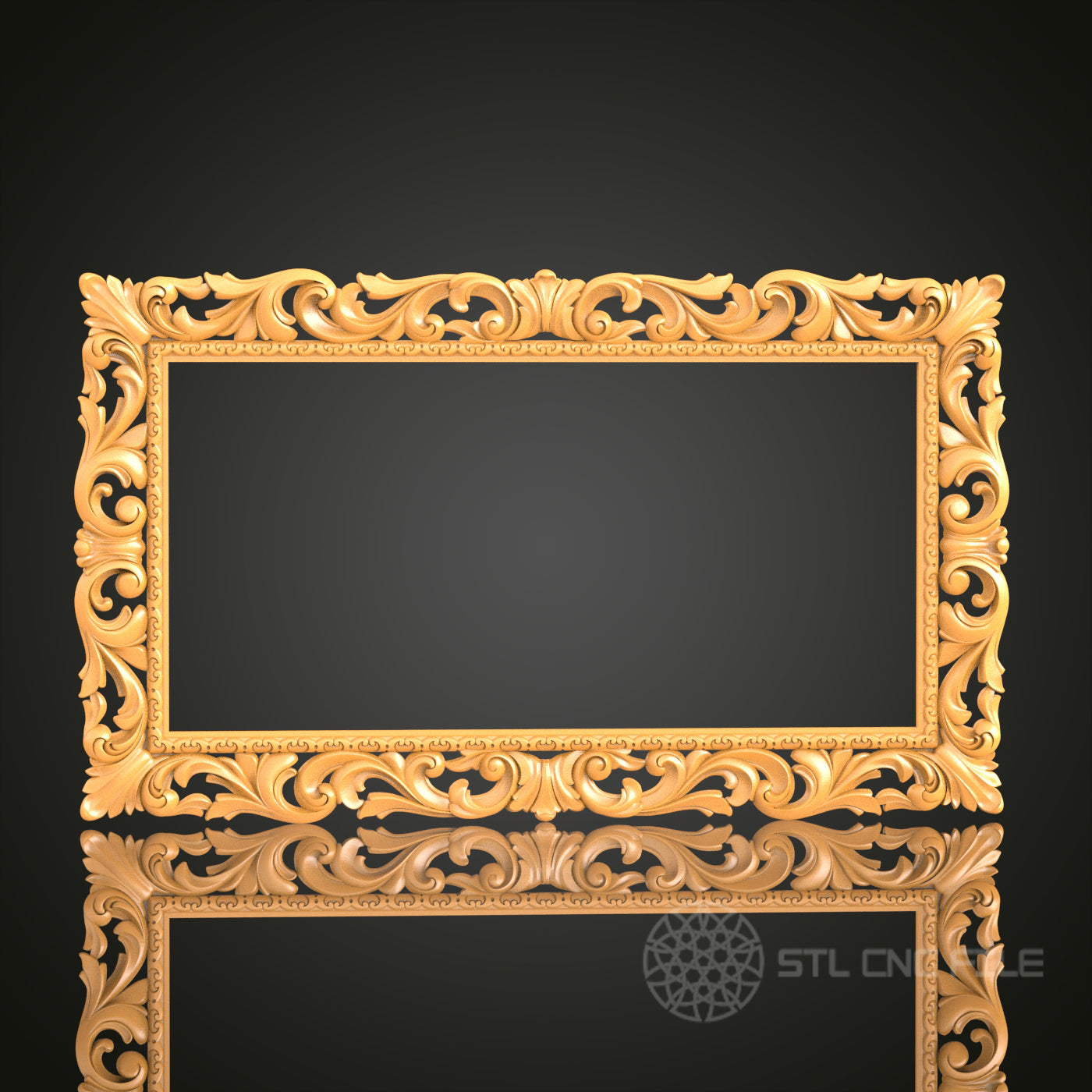 Victorian Style Rectangular Frame STL Model for CNC Router Engraver and 3D Printer - Wall Decor