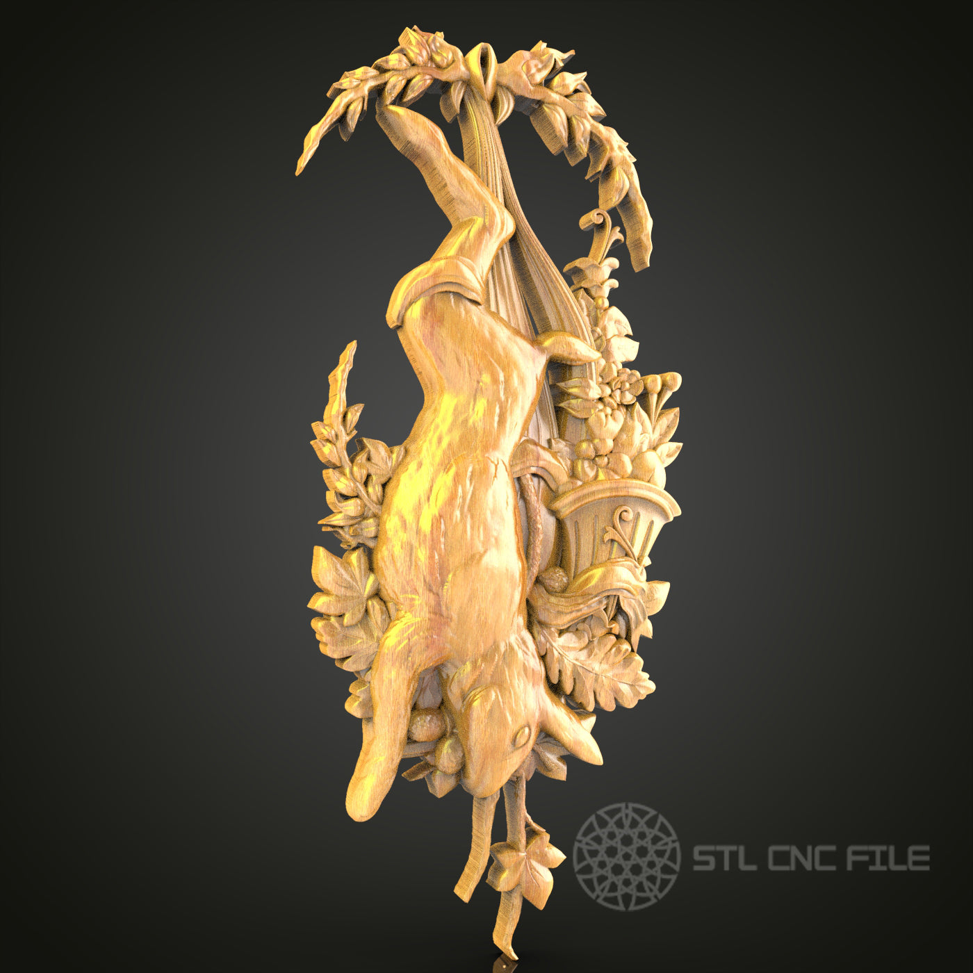 Woodpecker and Pinecone STL File for CNC, 3D Wood Carving, Nature Inspired Wall Art, Router Engraving Decor