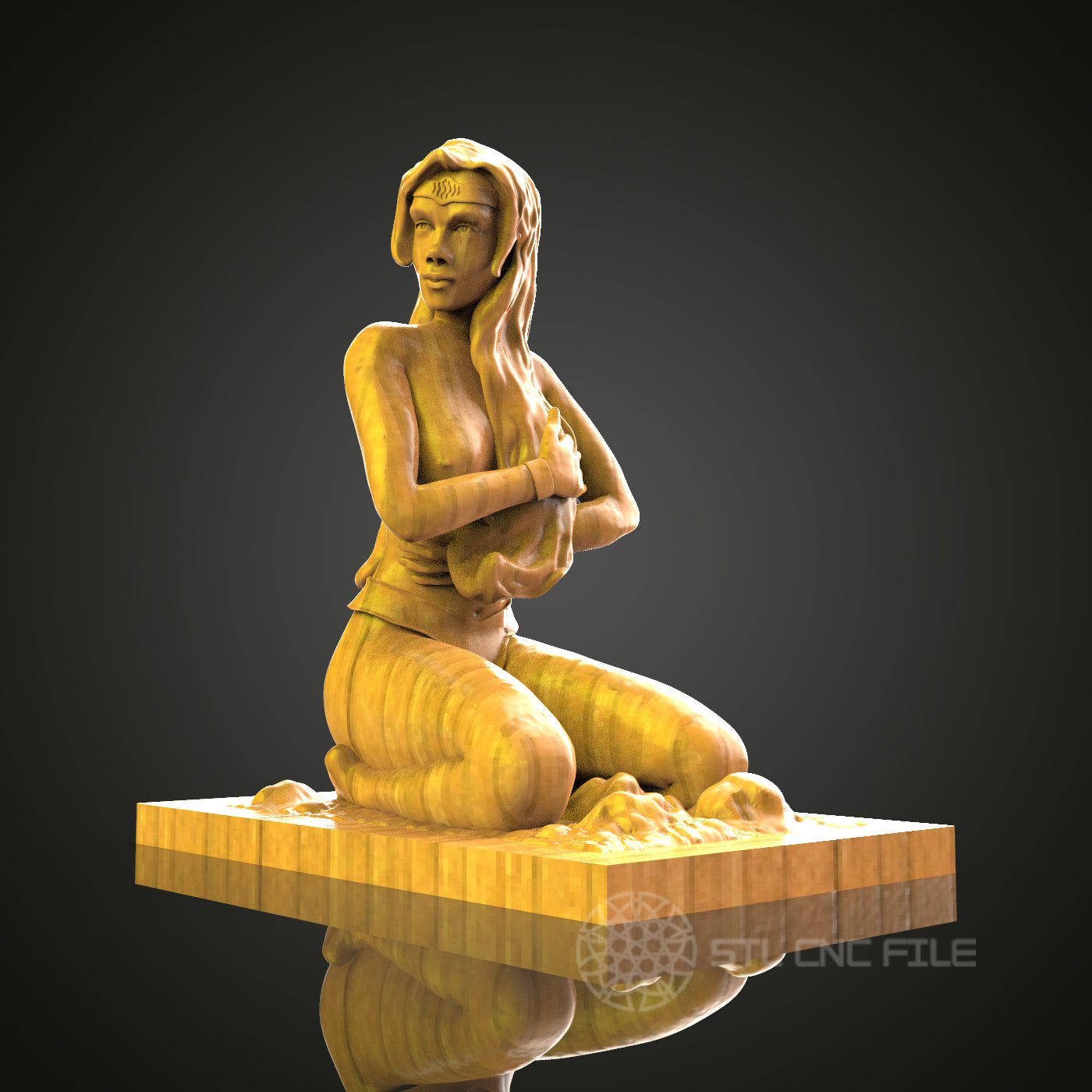 Kneeling Woman Relief - STL Model for CNC Router Engraver - Artcam, Aspire Compatible - Wood Art, Wall Decor, 3D Printer Ready
