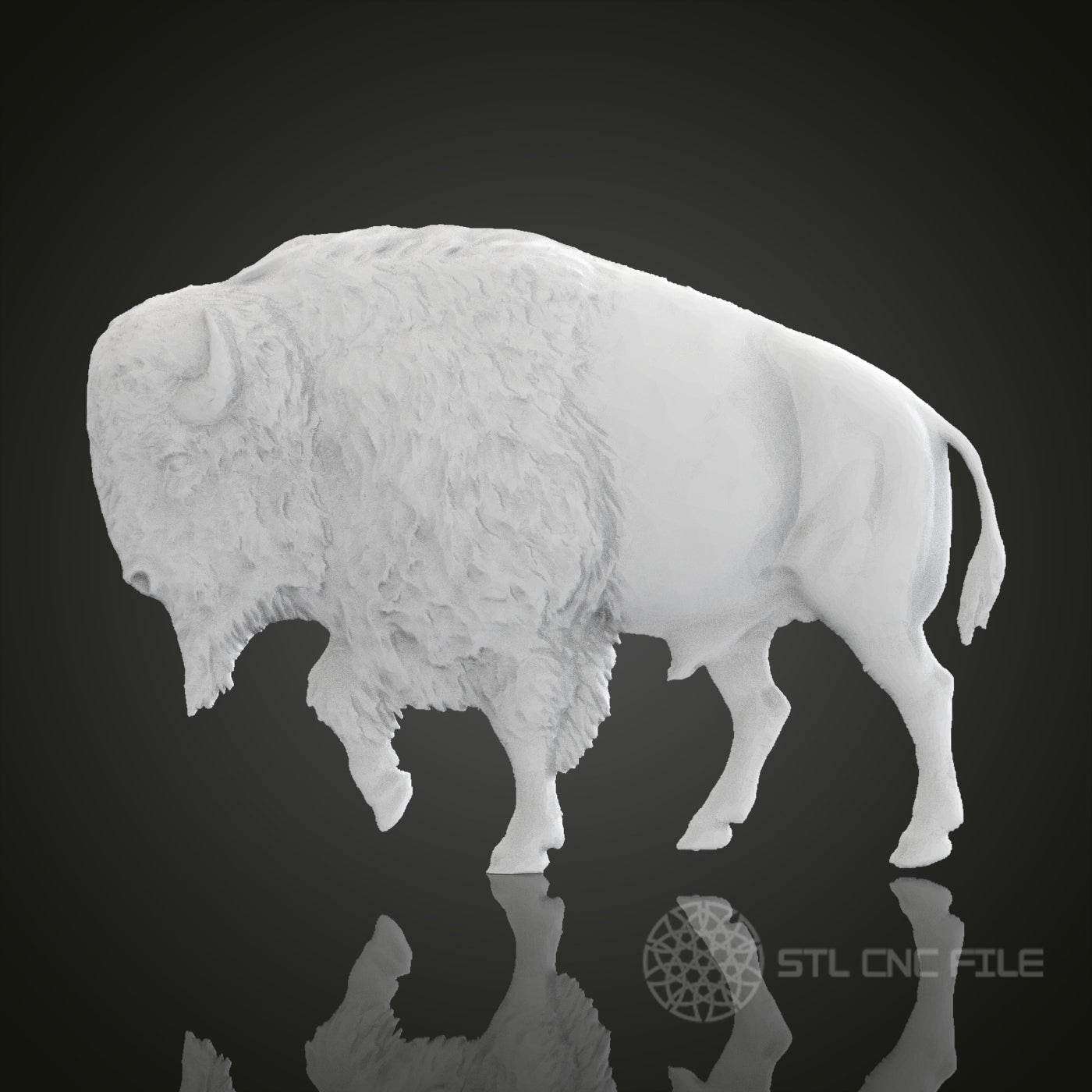 Majestic Buffalo STL Model for CNC Router Engraver, Artcam, Aspire, 3D Printer - Wood, Wall Decor, Art
