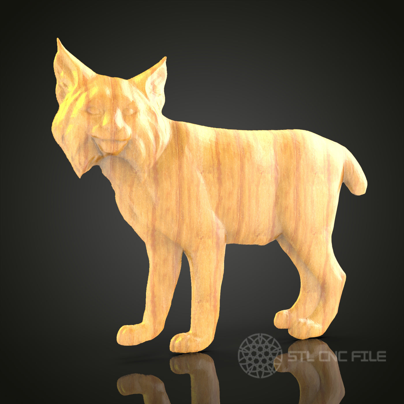 Majestic Lynx CNC Router STL Model - Artistic Wood Wall Decor