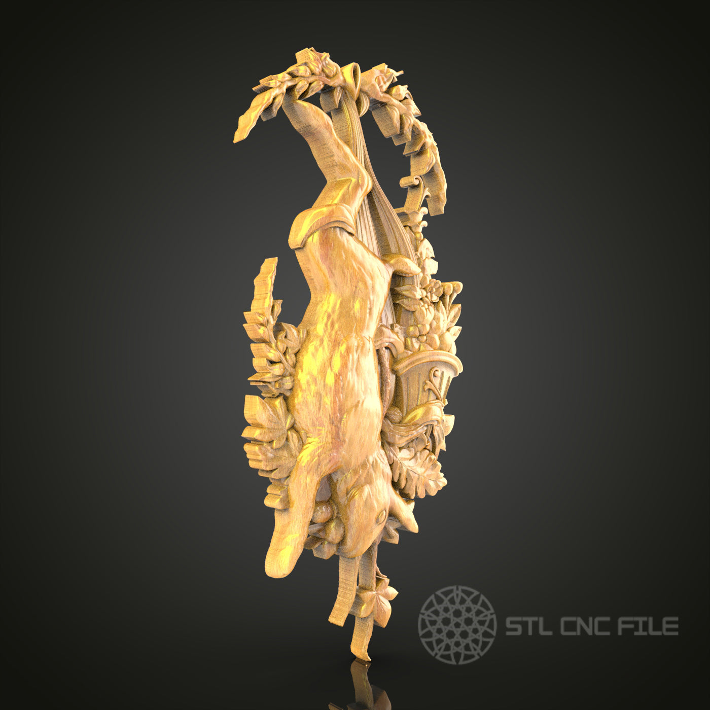 Woodpecker and Pinecone STL File for CNC, 3D Wood Carving, Nature Inspired Wall Art, Router Engraving Decor