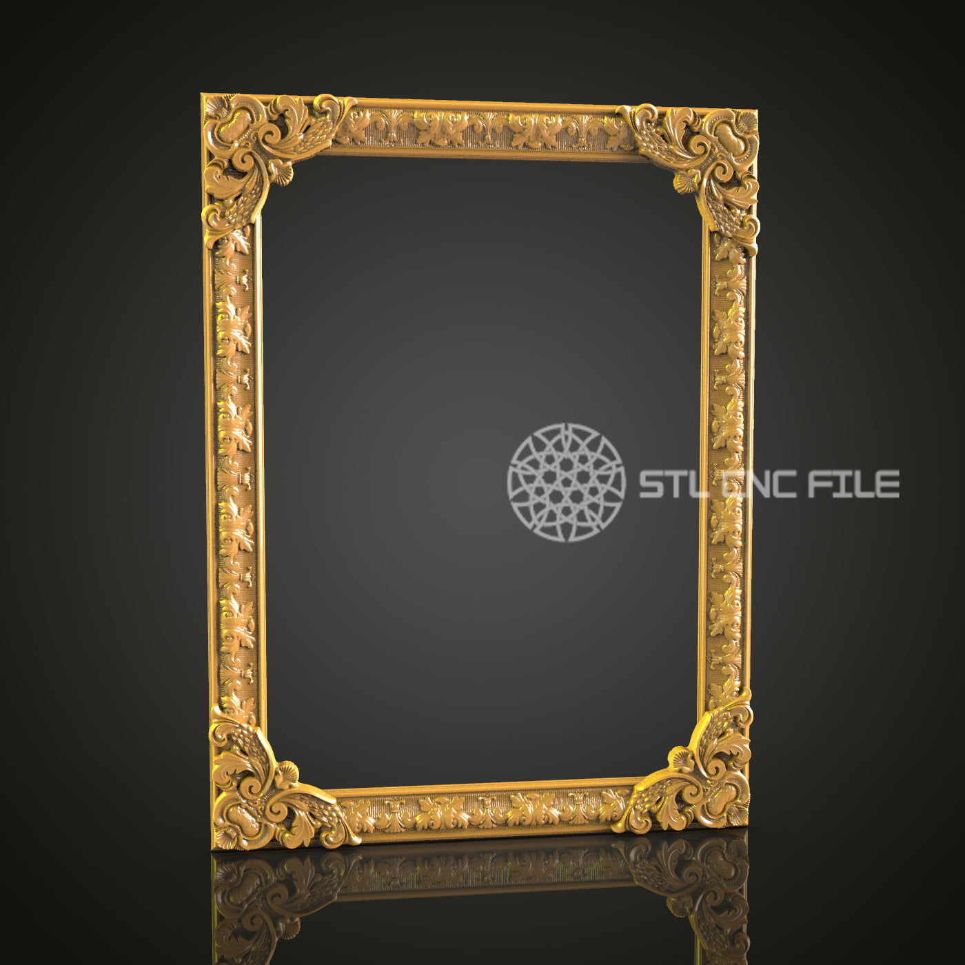 Exquisite Gilded Ornate Frame 3D Model for CNC - Artcam, Aspire, STL Files