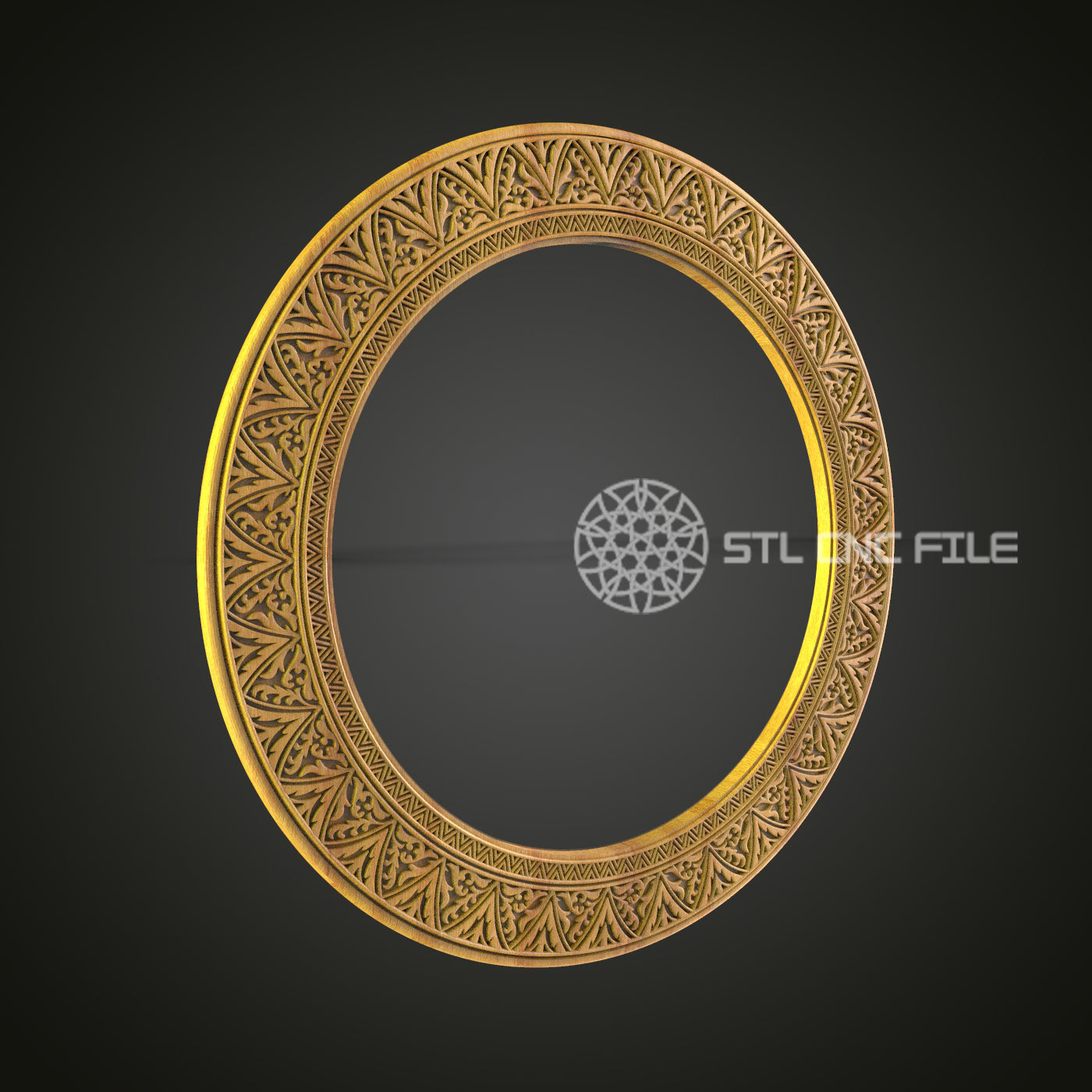 Geometric Elegance Circular Frame - CNC Router STL File, Artistic Wall Decor