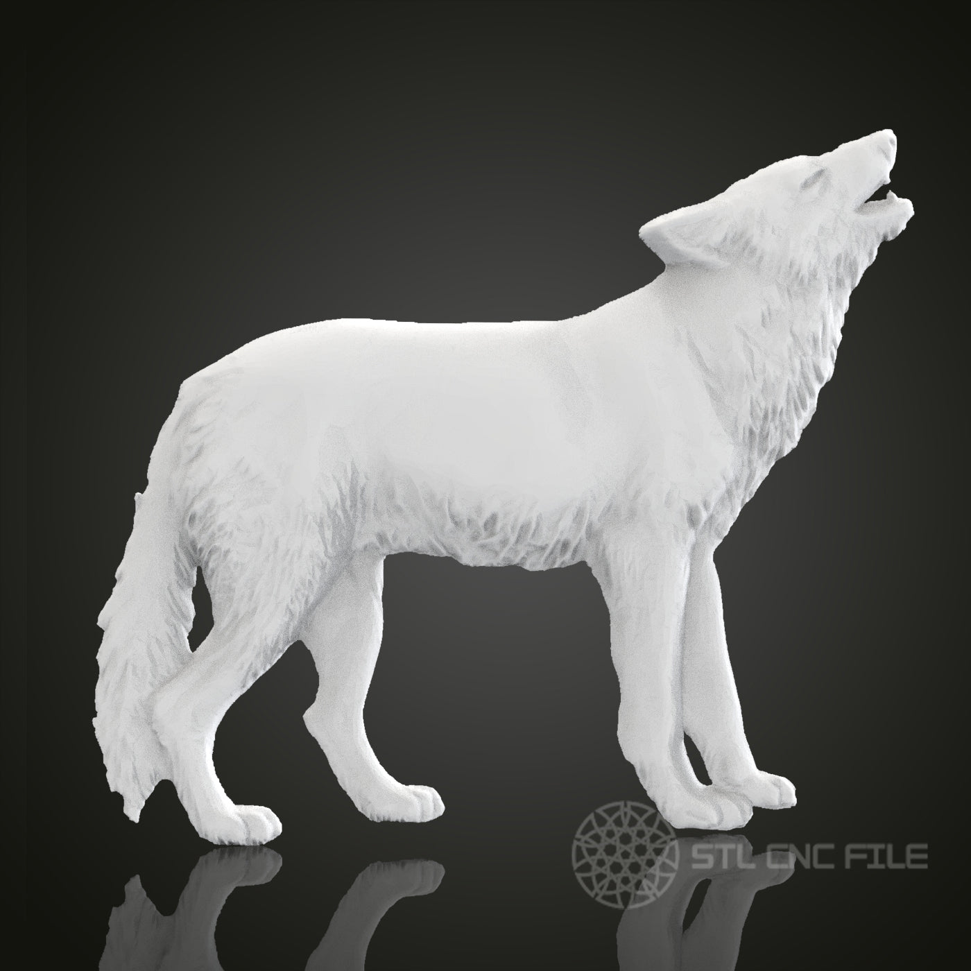 Wolf STL Model for CNC Router Engraver, Artcam, Aspire, CNC Files, Wood Art Wall Decor, 3D Printer
