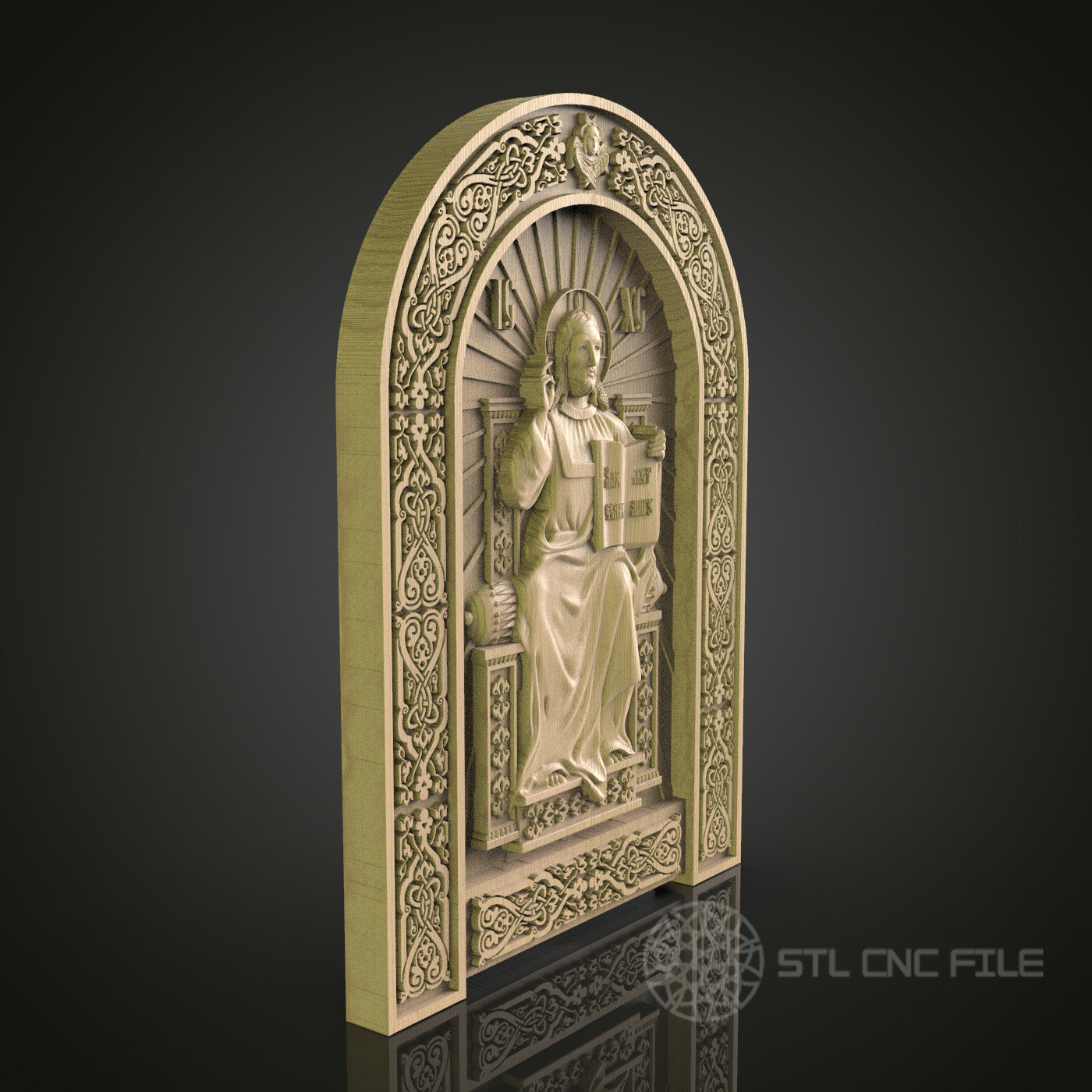 Intricate Religious Relief STL Model for CNC Router, Aspire, Artcam, 3D Printer, Wall Decor, Wood Art
