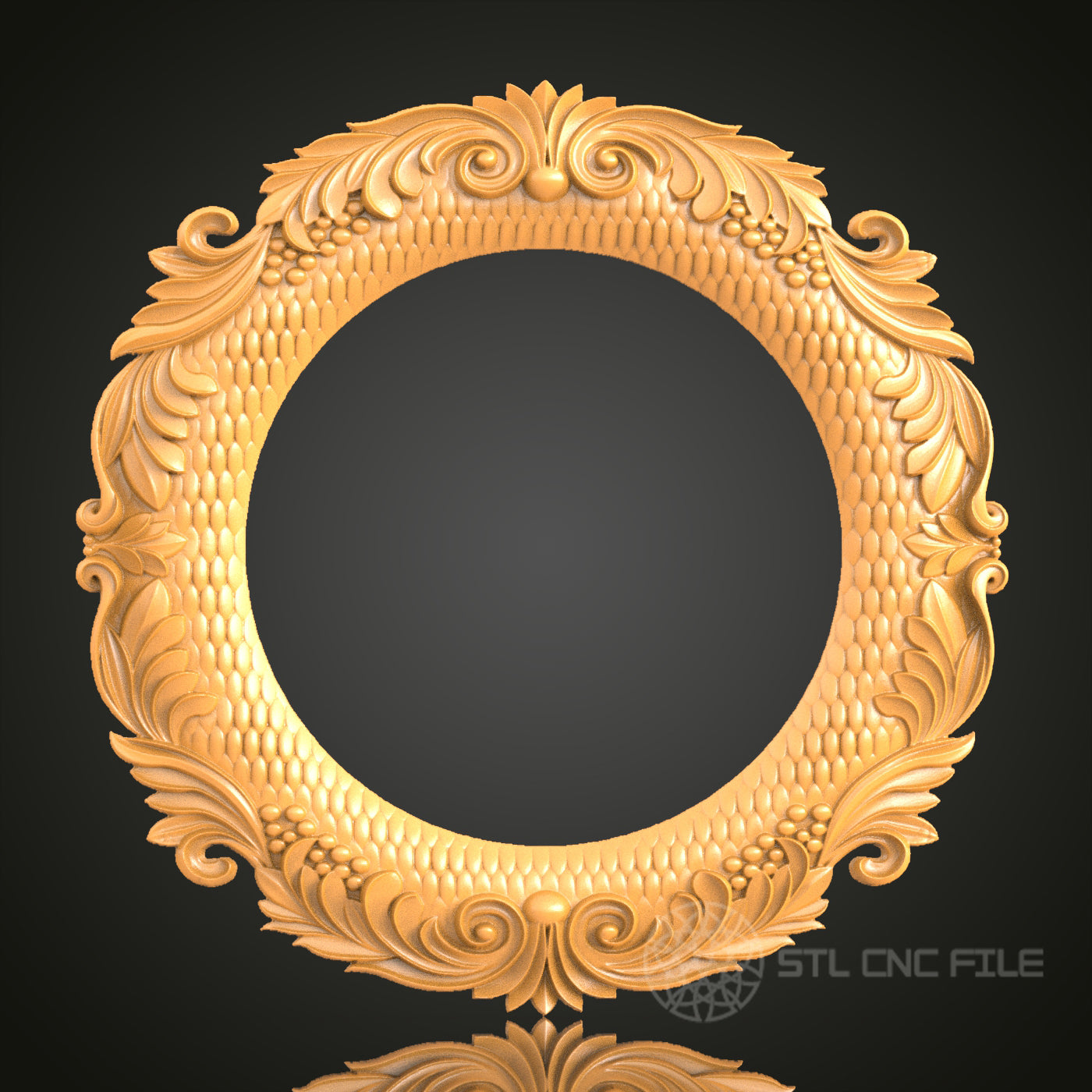 Luxurious Ornate Oval Frame STL Model – Perfect for CNC and 3D 