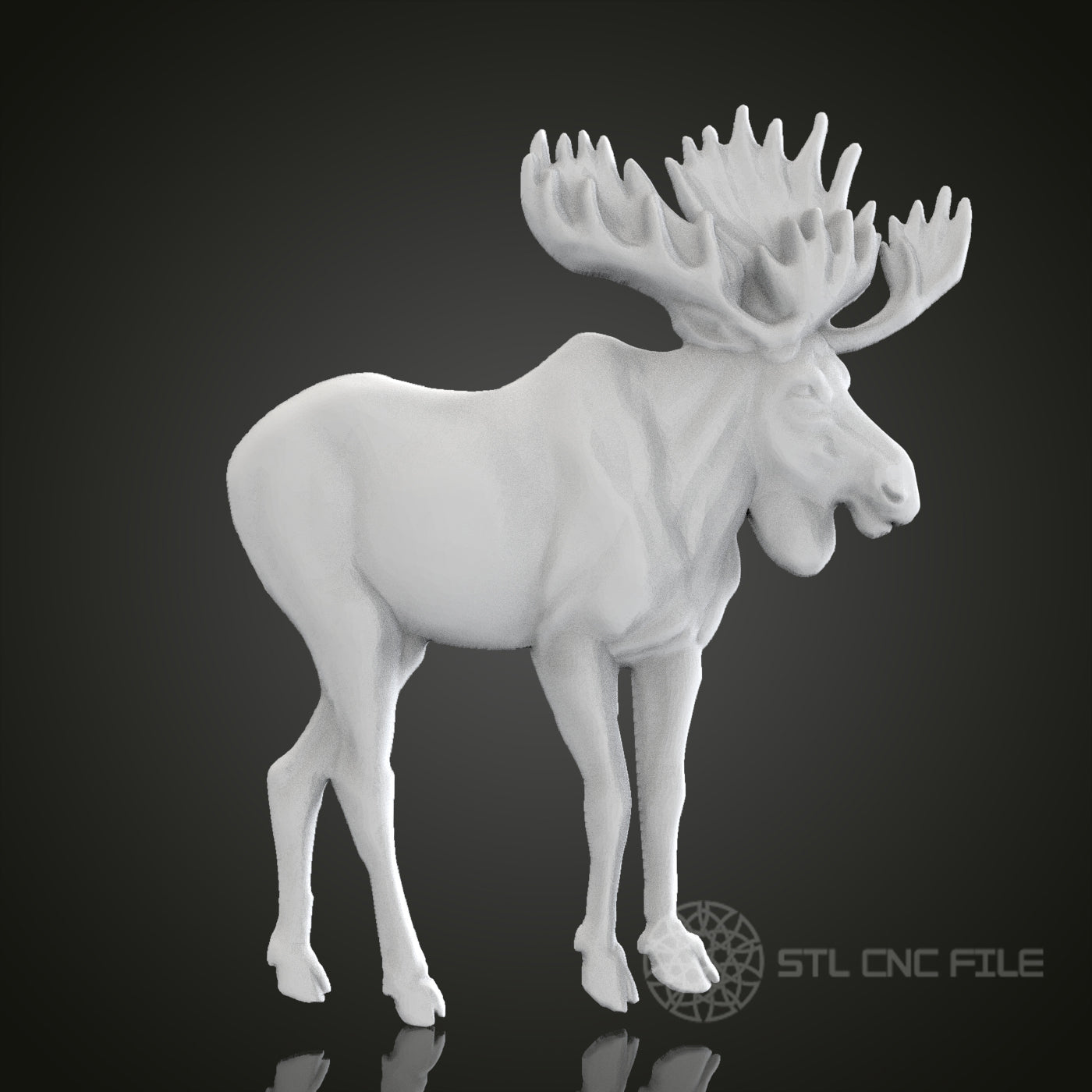 Majestic Moose 3D Relief Art for CNC Router, Artcam, Aspire, Wall Decor, STL Model, Compatible with 3D Printers