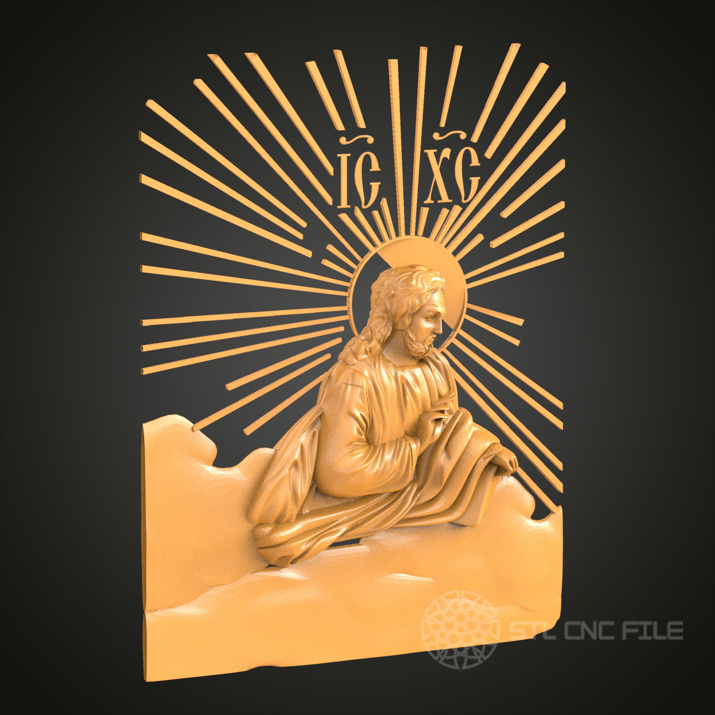 3D STL Model Religious Icon, CNC Router Engraver Artcam Aspire, Wood Art Wall Decor, 3D Printer Ready, PDF with STL Link