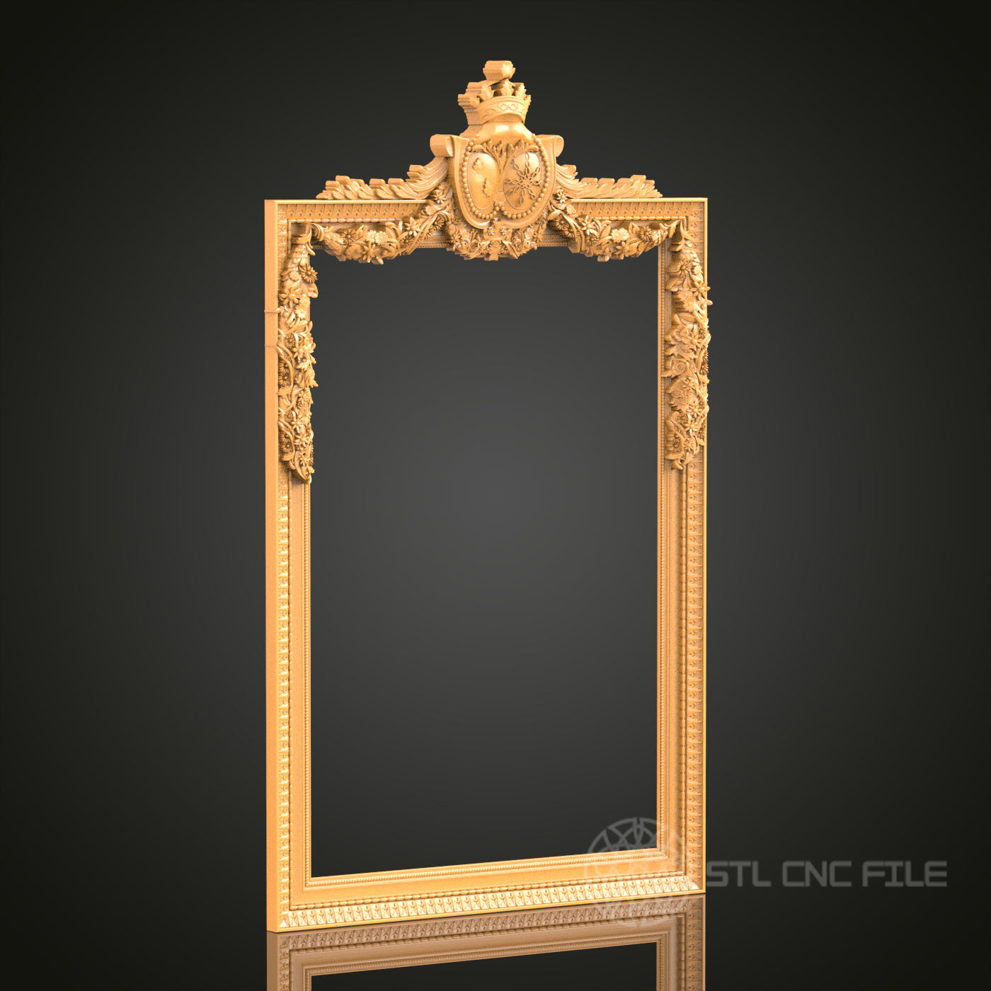 Royal Ornate Frame STL Model for CNC Router Engraver and 3D Printer - Wall Decor