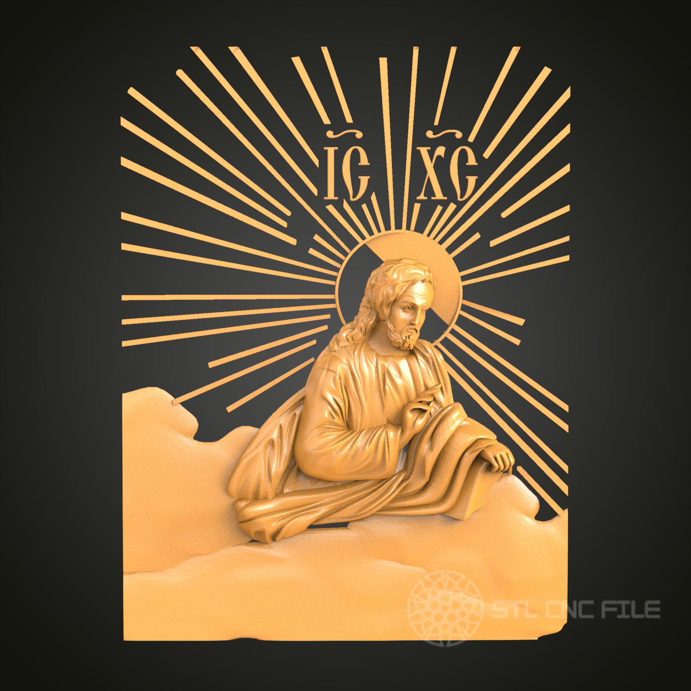 3D STL Model Religious Icon, CNC Router Engraver Artcam Aspire, Wood Art Wall Decor, 3D Printer Ready, PDF with STL Link