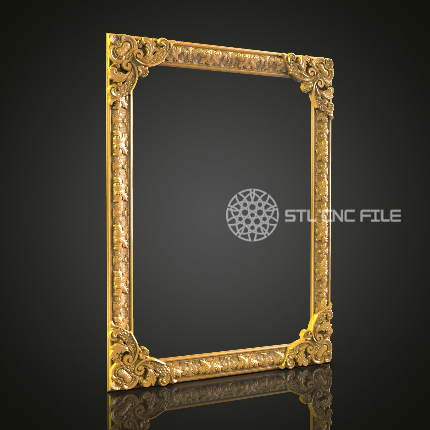 Exquisite Gilded Ornate Frame 3D Model for CNC - Artcam, Aspire, STL Files