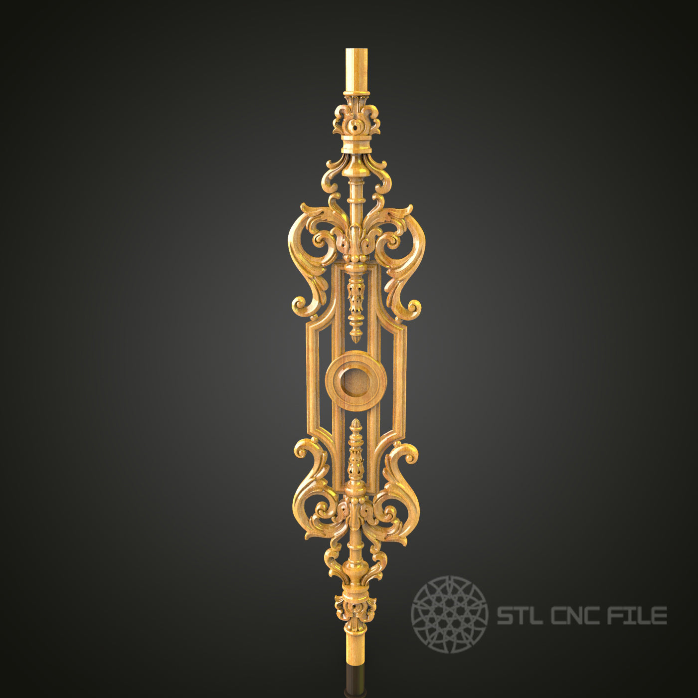 Exquisite Baroque Column STL Model for CNC Router - Perfect for Artcam, Aspire, Opulent Architectural Detailing