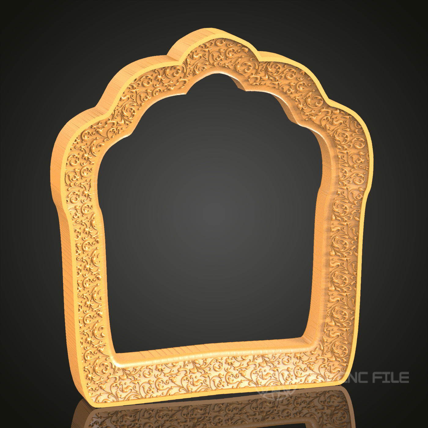 Intricate Scalloped Frame STL Model for CNC Router Engraver, Artcam, Aspire, Wood Art, Wall Decor, 3D Printer