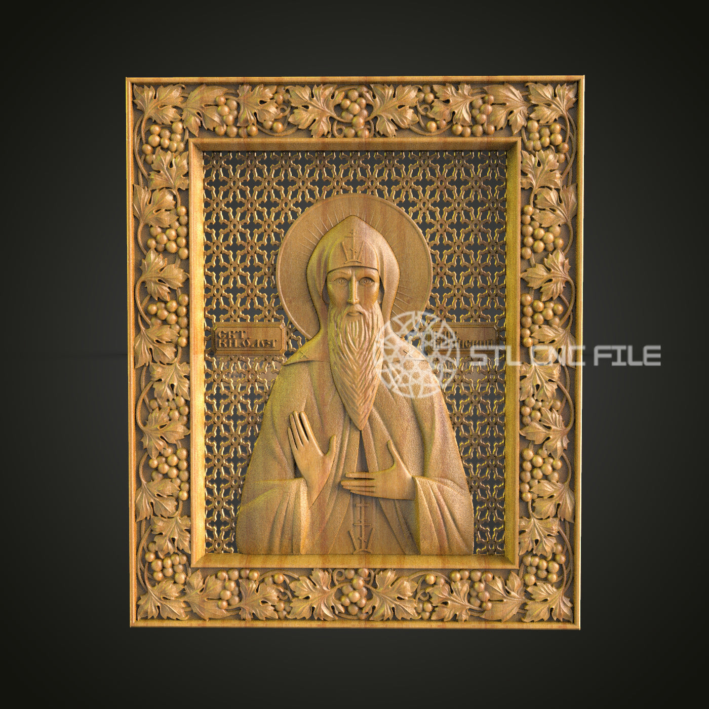 Elder Saint with Halo CNC Relief Carving File - Spiritual Wood Art, Compatible with CNC Routers, Artcam, Aspire