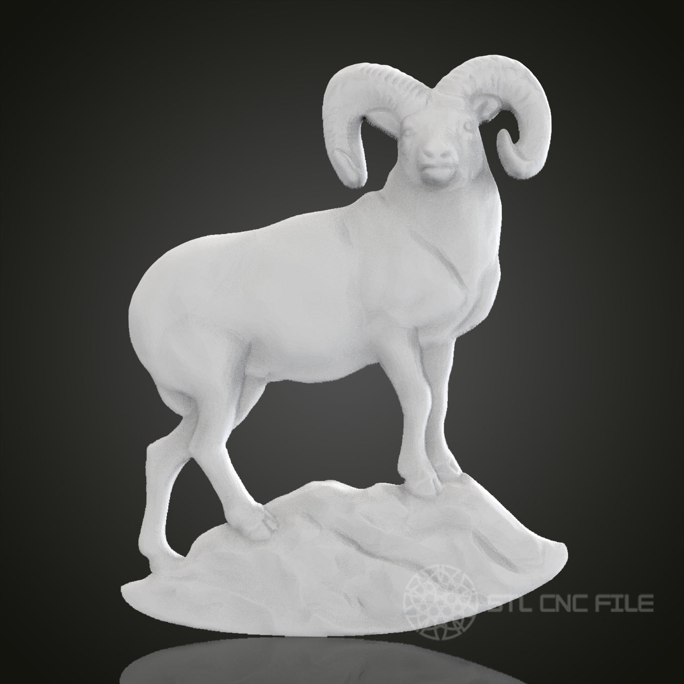 Regal Ram STL Model for CNC Router Engraver, Artcam, Aspire, 3D Printer - Wood, Wall Decor, Art