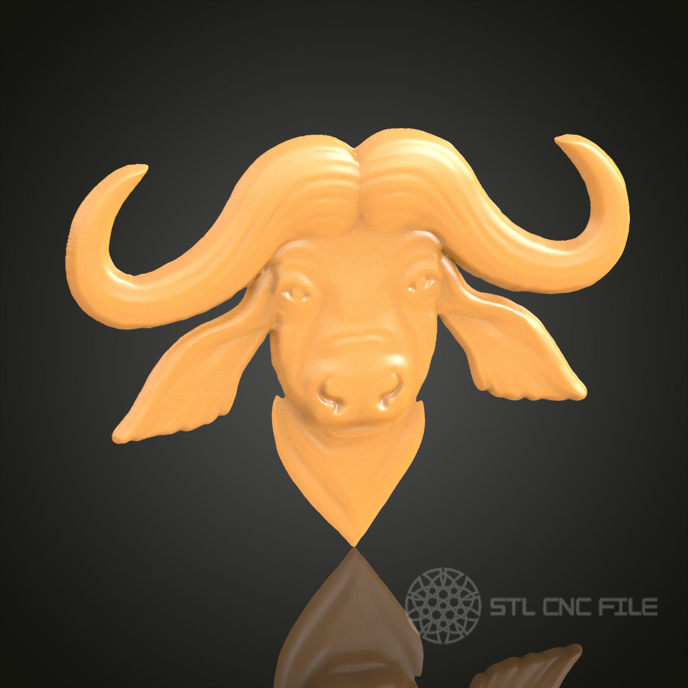 Buffalo Head Relief - STL Model for CNC Router Engraver - Compatible with Artcam, Aspire - Rustic Wall Art, 3D Printer Ready