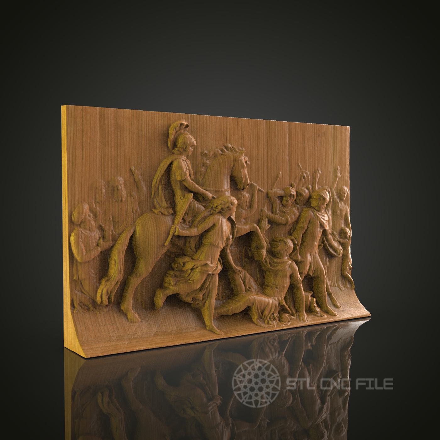 Historical Scene Relief - STL Model for CNC Router Engraver - Artcam, Aspire Compatible - Wood Art, Wall Decor, 3D Printer Ready