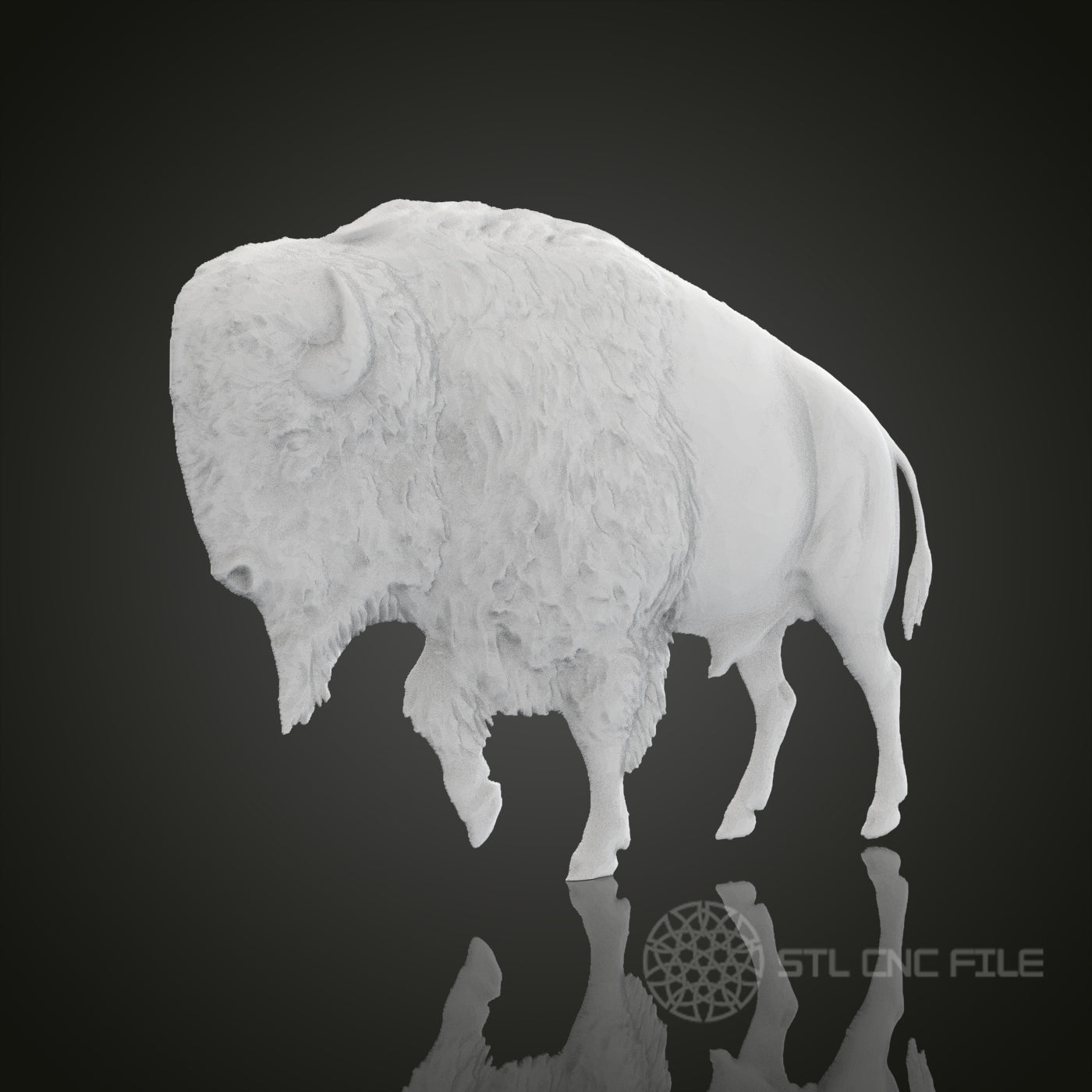 Majestic Buffalo STL Model for CNC Router Engraver, Artcam, Aspire, 3D Printer - Wood, Wall Decor, Art