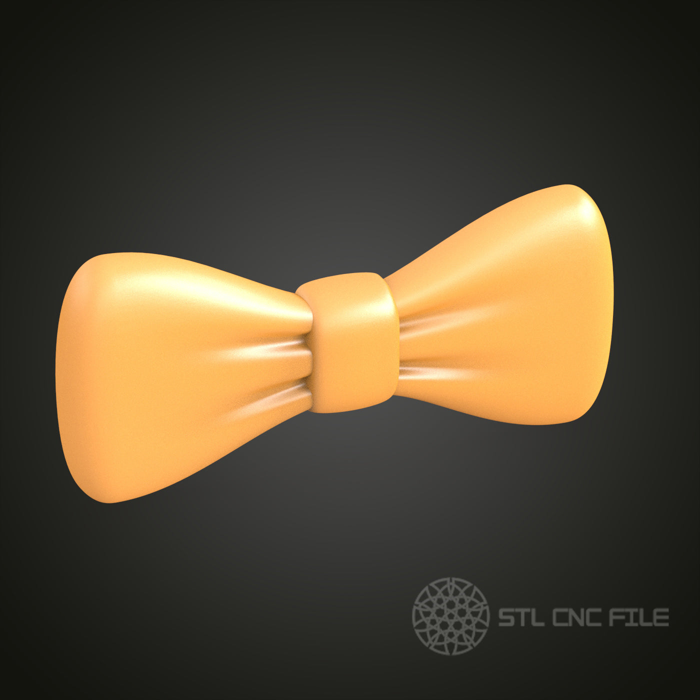 Classic Smooth Bow Tie STL Model, CNC Router File for Refined Fashion Accessories