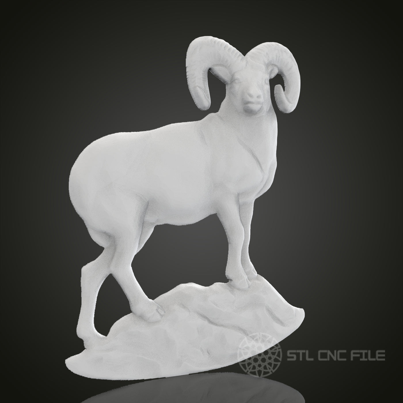 Regal Ram STL Model for CNC Router Engraver, Artcam, Aspire, 3D Printer - Wood, Wall Decor, Art