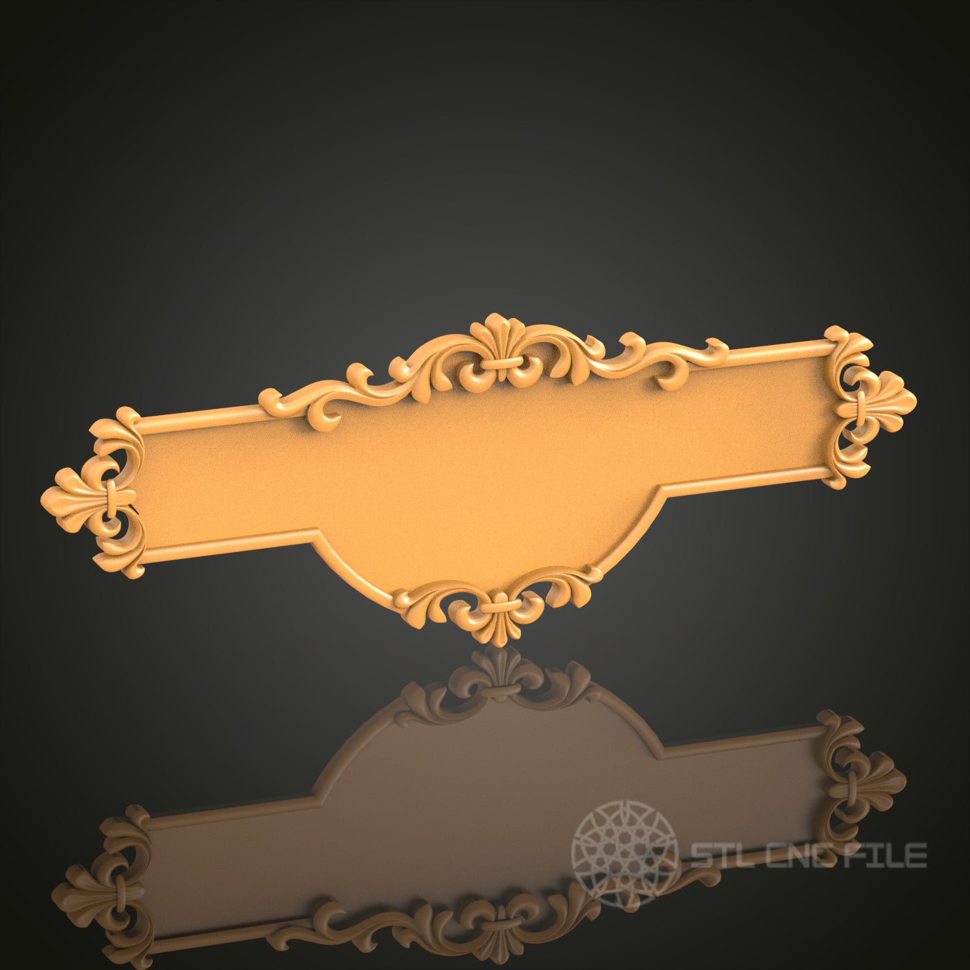 Ornate Name Plate - STL Model for CNC Router and 3D Printing - Artcam, Aspire Compatible