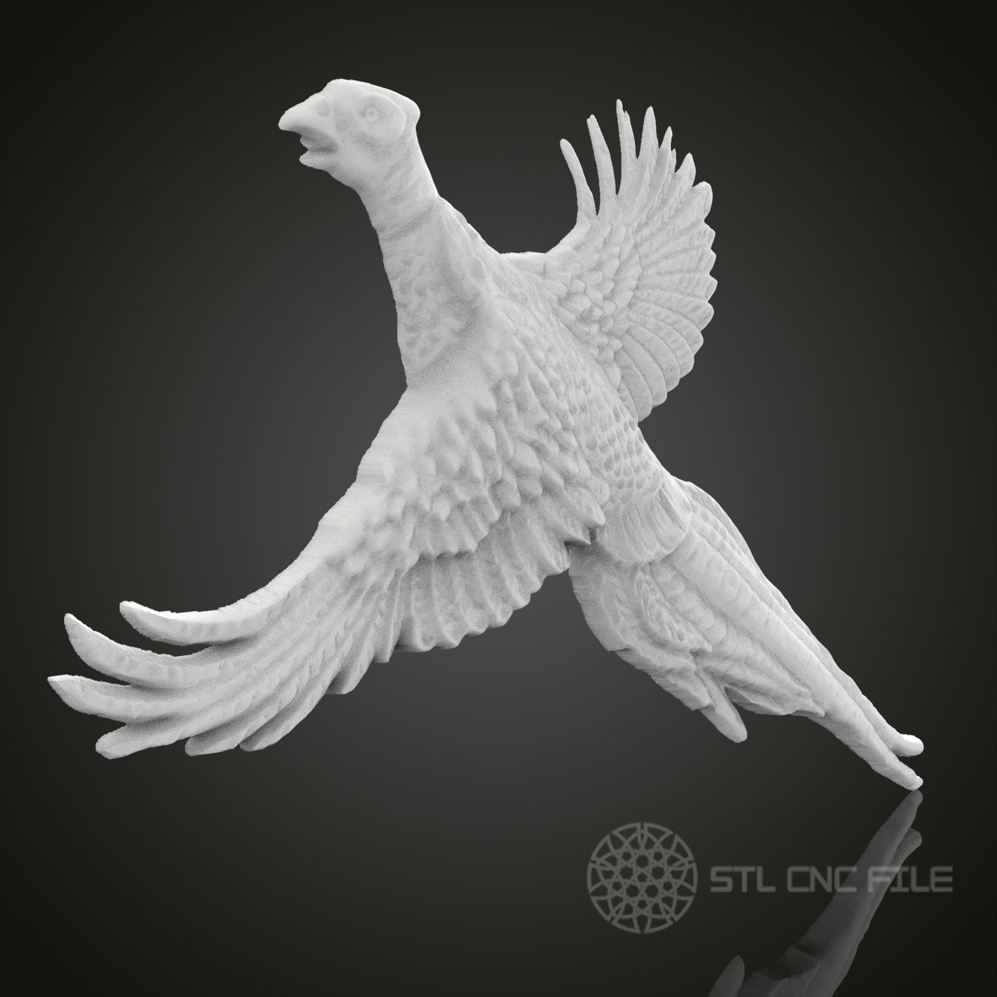 Majestic Bird STL Model - CNC Router Engraver Files, Artcam, Aspire, Wood Wall Art Decor, 3D Printer Compatible, CNC Files